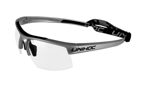 Sportsbriller - Unihoc floorball briller til voksne - Energy senior, graphite/sort