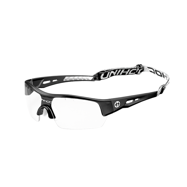Sportsbriller - Unihoc floorball briller til voksne - Victory senior, sort/hvid